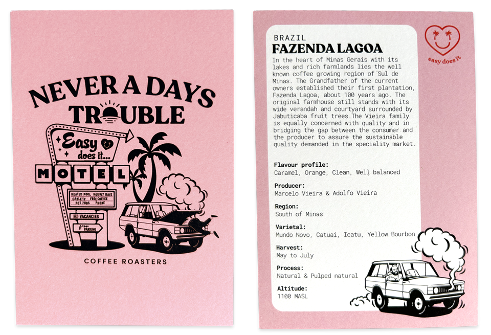Never a Days Trouble card